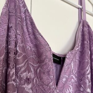 NWT New York & Company Lavender Lace V-Neck Bodysuit